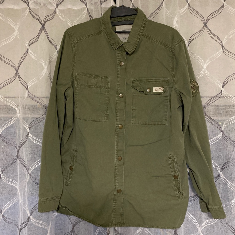 H&M green utility jacket